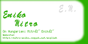 eniko mitro business card